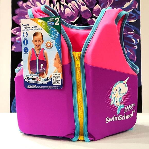 SWIMSCHOOL NEW KIDS SWIM TRAINER VEST AGES 2 TO 4 YEARS OLD. MAXIMUM 33 POUNDS - Picture 1 of 12